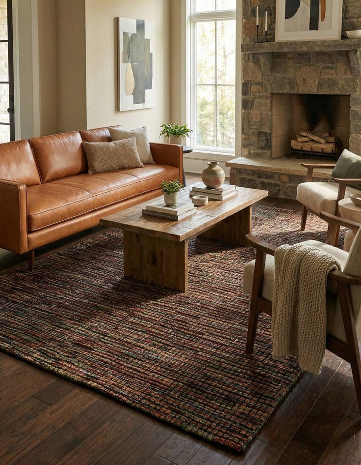 Detail image of 5' 7 x 8'  Hand Knotted Darya Wool Rug