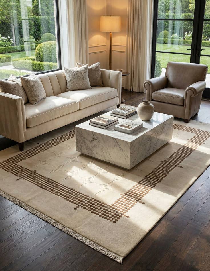 Detail image of 7' 10 x 9' 11  Hand Knotted Darya Wool Rug