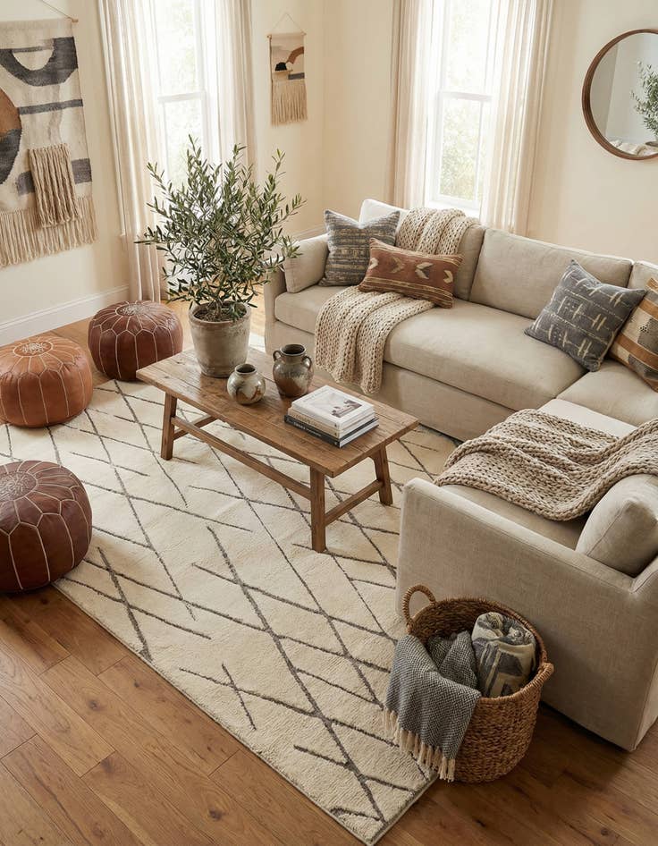 Detail image of  6' 1 x 9' Atlas Moroccan Wool Rug