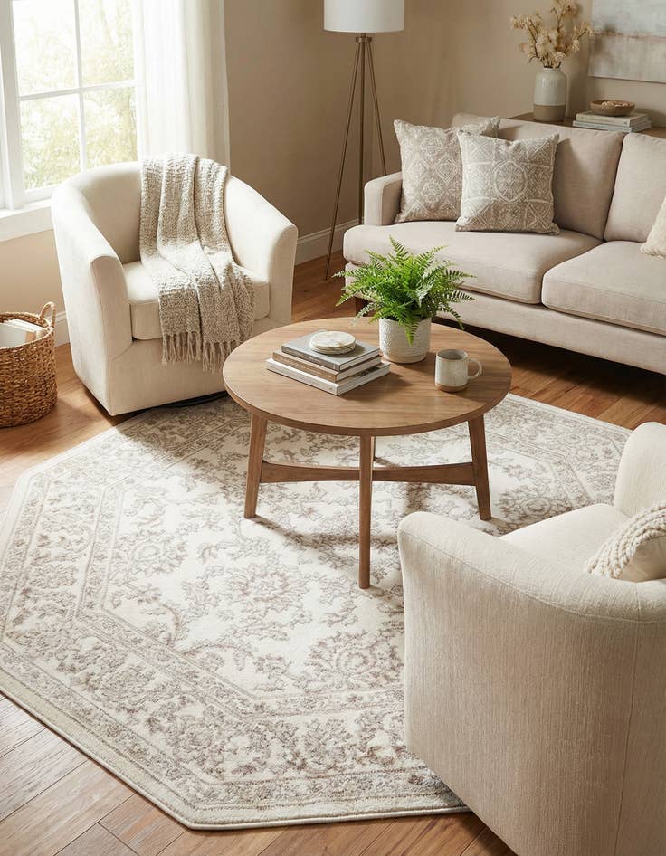 Detail image of 5' 3 x 5' 3 Charlotte Octagon Rug
