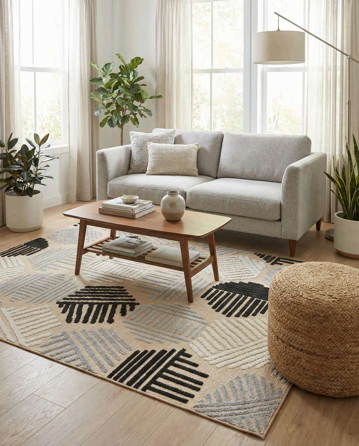 5' 3 x 7' 7 Easy-Clean Indoor / Outdoor Rug