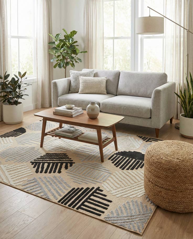 Detail image of 5' 3 x 7' 7 Easy-Clean Indoor / Outdoor Rug