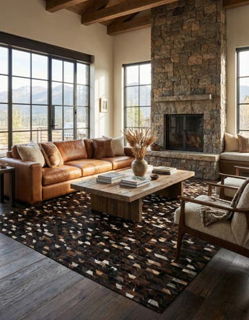 7' 11 x 9' 10 Cowhide - Patchwork Rug