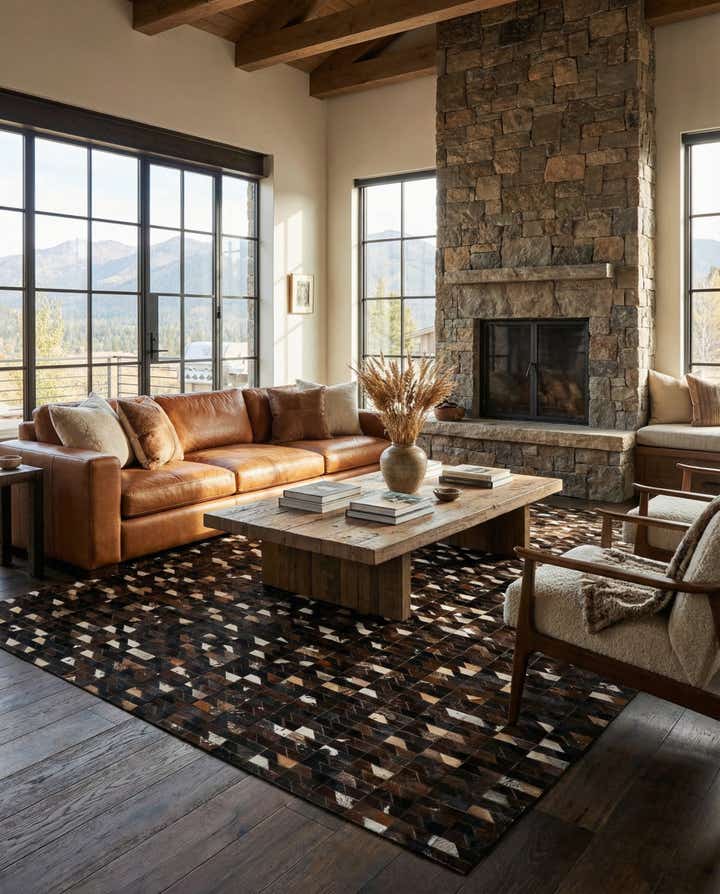 7' 11 x 9' 10 Cowhide - Patchwork Rug