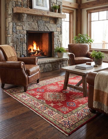 4' x 5' 11 Hand Knotted Kazak Rug