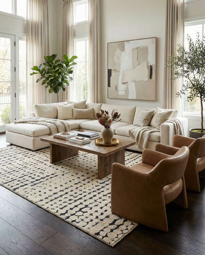 6' 7 x 9' 10 Hand Knotted Darya Wool Rug