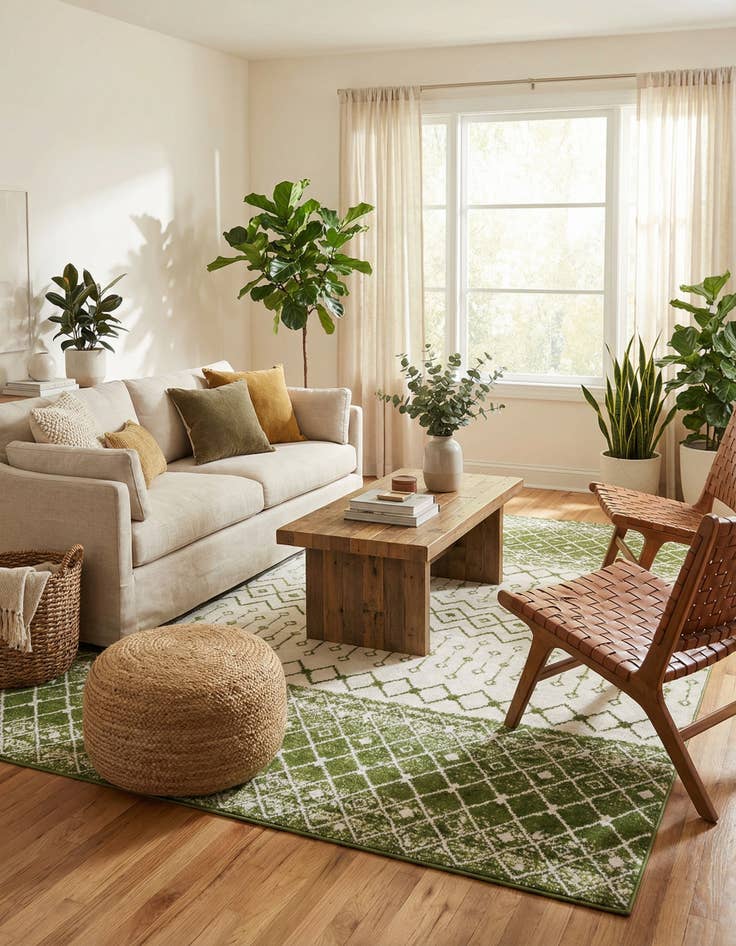 Detail image of  10' x 13' Moroccan Trellis Rug