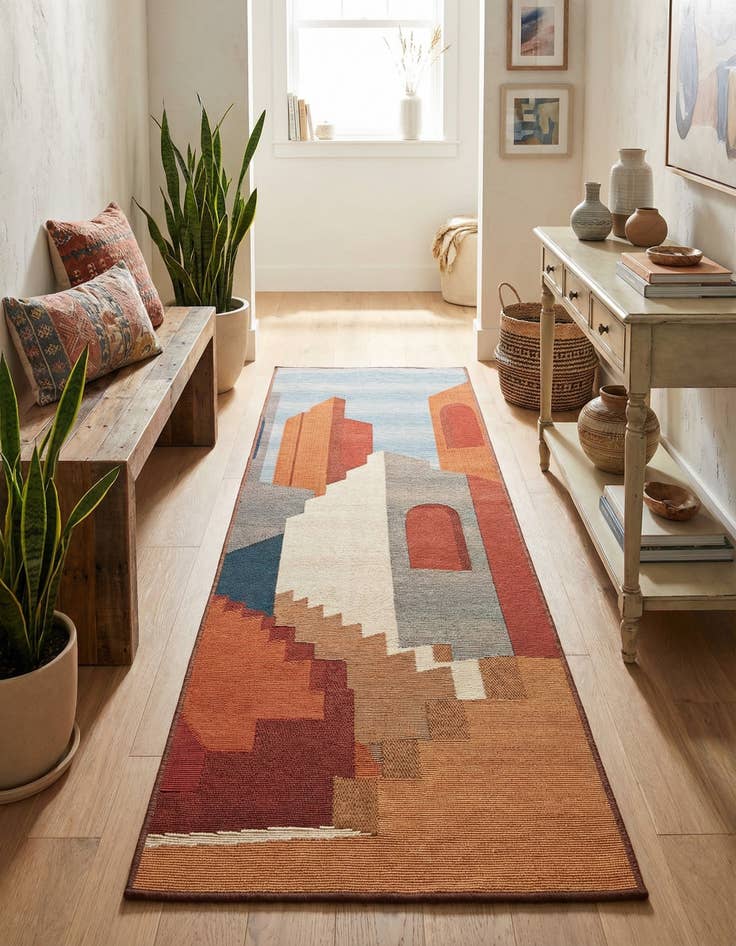 Detail image of  2' x 6'  Washable Modern Indoor / Outdoor Runner Rug