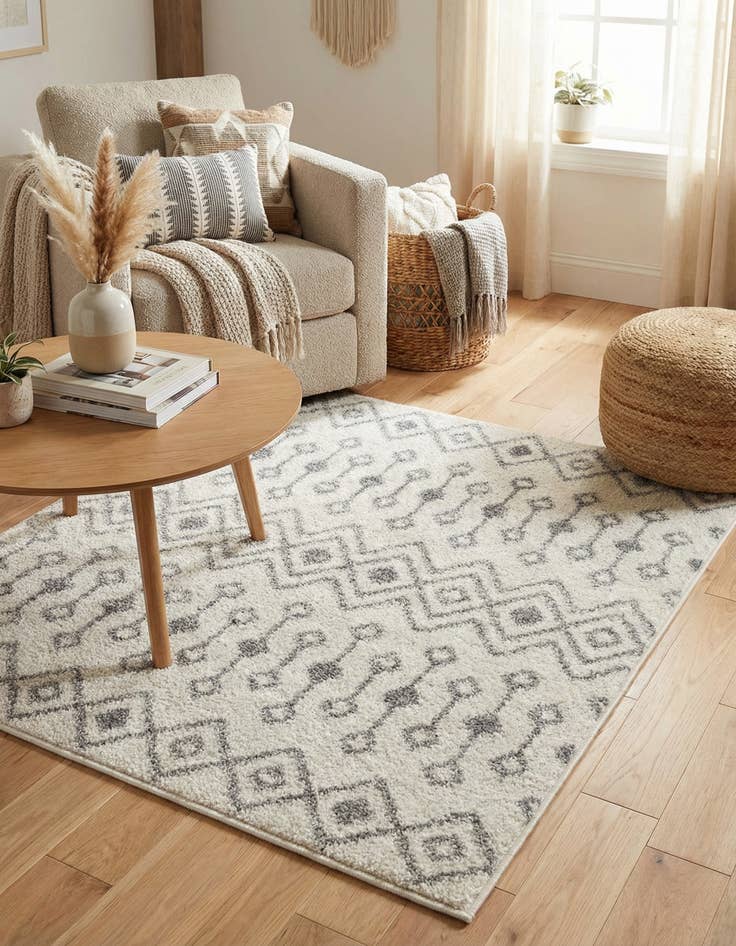 Detail image of  3' x 3' Moroccan Trellis Square Rug