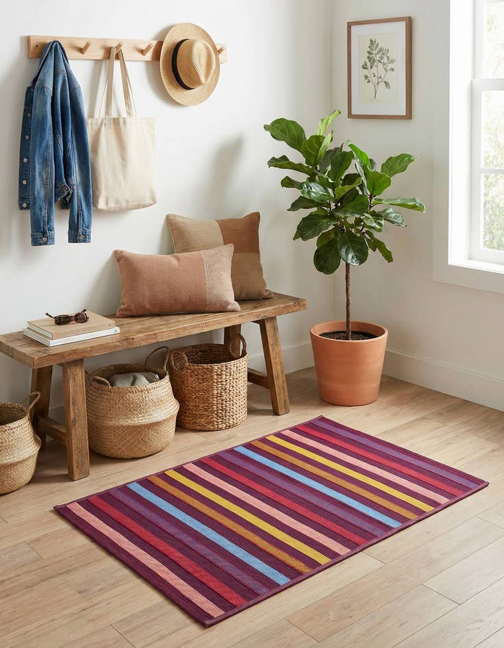 Detail image of  2' x 3'  Washable Ribbon Indoor / Outdoor Rug