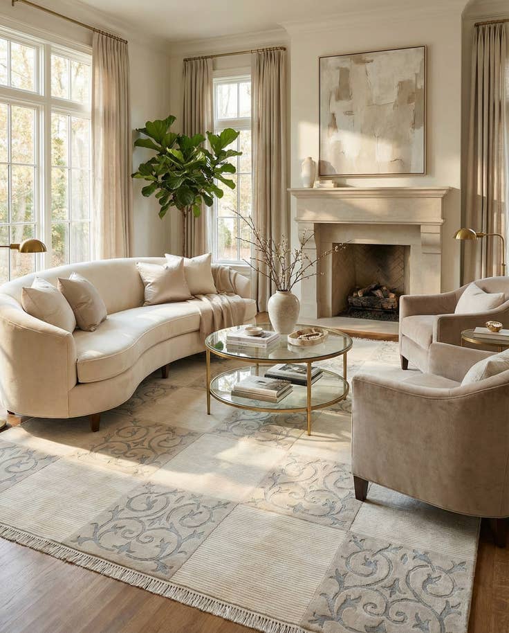 Detail image of 6' 7 x 9' 10 Hand Knotted Darya Wool Rug