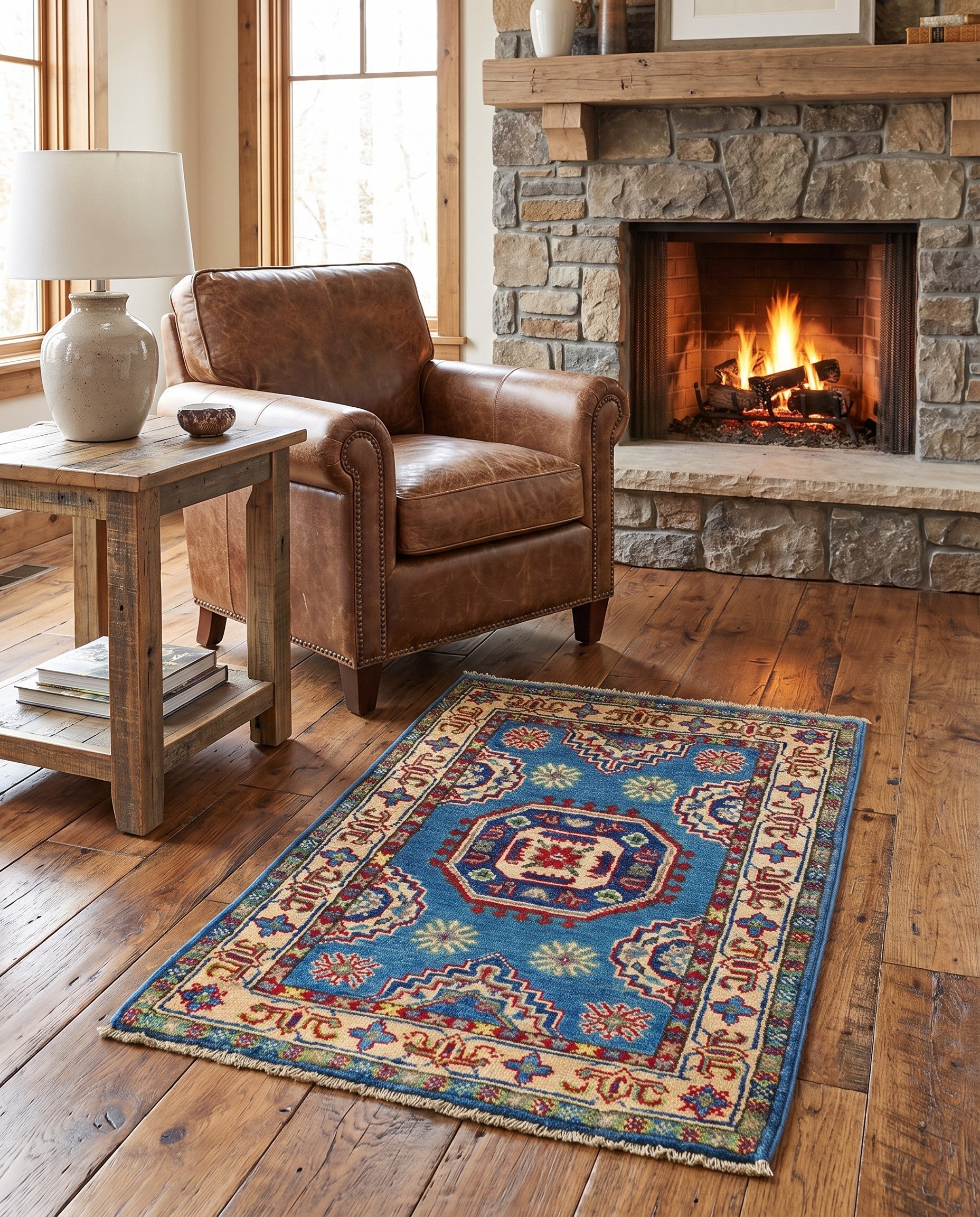 2' x 3' Hand Knotted Kazak Rug