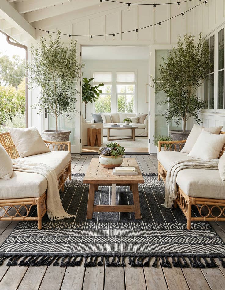 Detail image of 7' 10 x 10' Easy-Clean Eco Bohemian Indoor / Outdoor Rug
