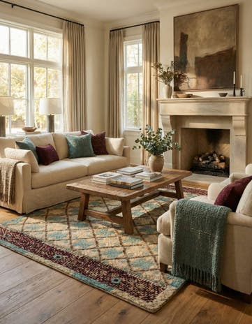 7' 7 x 10' 3 Hand Knotted Darya Wool Rug