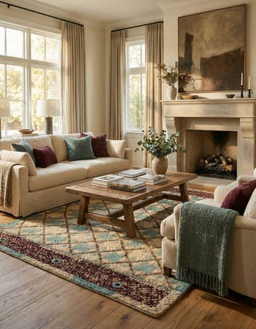 7' 7 x 10' 3 Hand Knotted Darya Wool Rug
