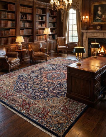 9' 9 x 12' 11 Hand Knotted Kashmar Persian Wool Rug