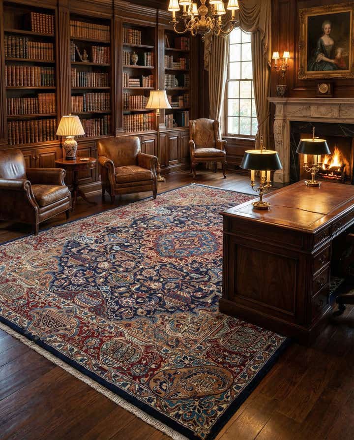 9' 9 x 12' 11 Hand Knotted Kashmar Persian Wool Rug