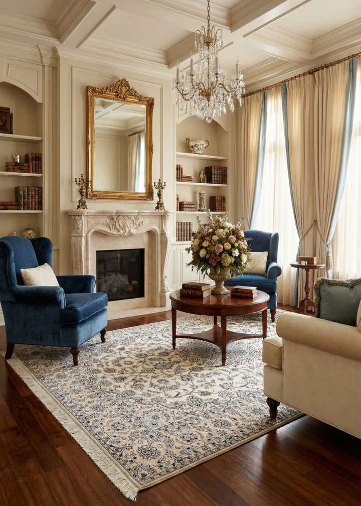 5' 8 x 8' 7 Hand Knotted Nain Rug