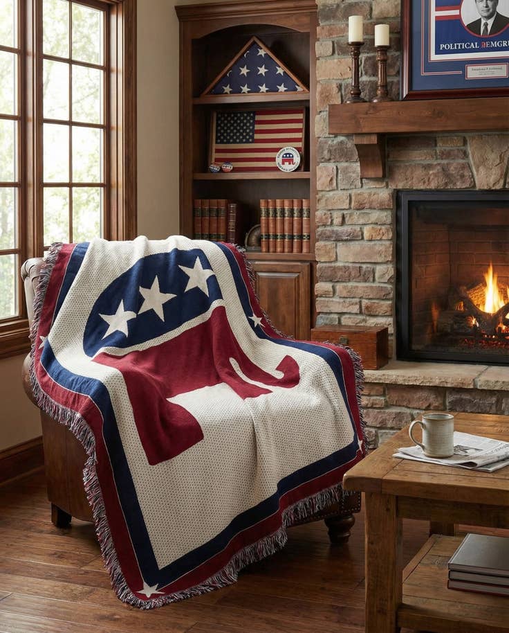 Detail image of 4' x 5' 9 Republican Logo Throw Blanket