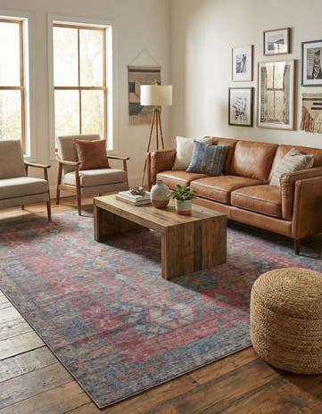 Rust Blue Washable Sisu Rug