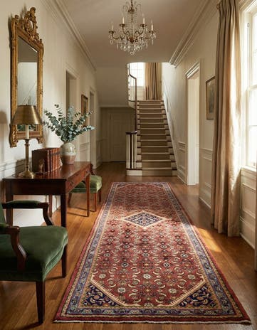 3' 7 x 9' 11 Hand Knotted Farahan Persian Wool Runner Rug