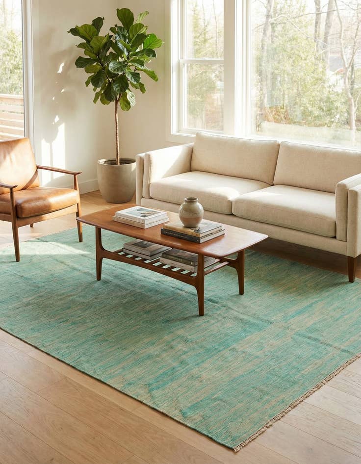 Detail image of 5' 8 x 8' 3  Hand Woven Kilim Modern Wool Rug