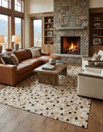 8' x 9' 9 Cowhide - Patchwork Rug