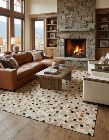 8' x 9' 9 Cowhide - Patchwork Rug