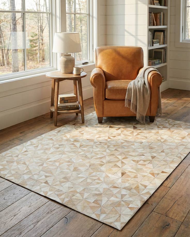 Detail image of 4' 8 x 6' 5 Cowhide Stocks Rug