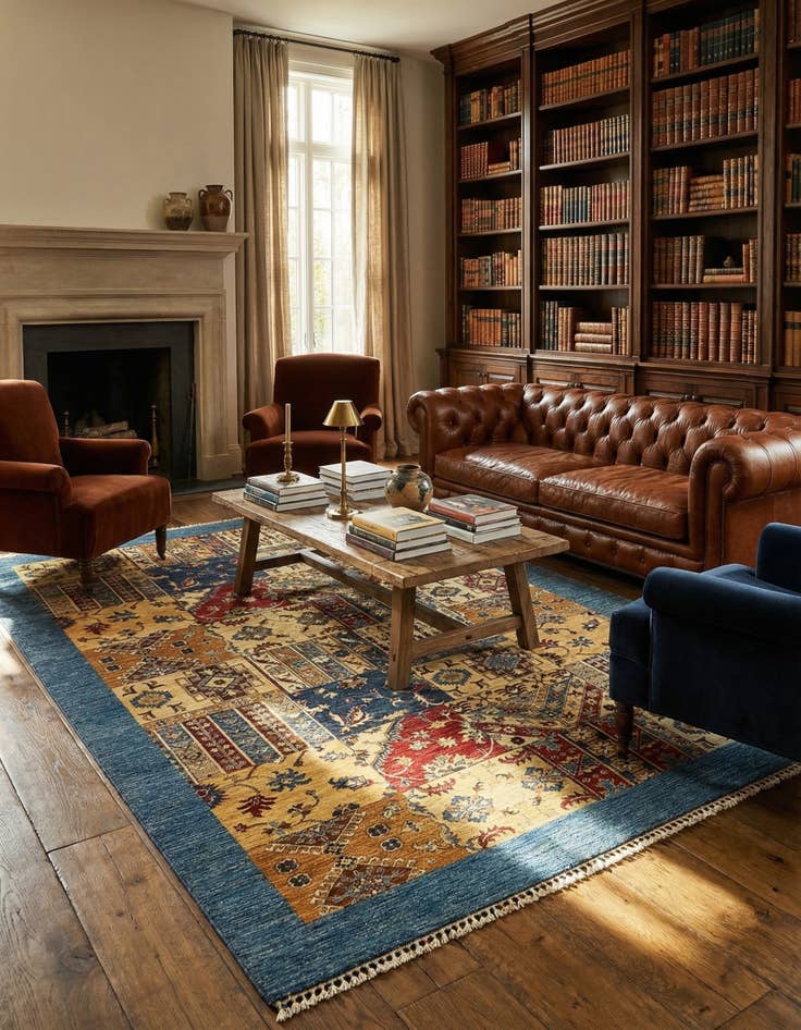 Detail image of 6' 8 x 10'  Hand Knotted Ariana Ziegler Rug