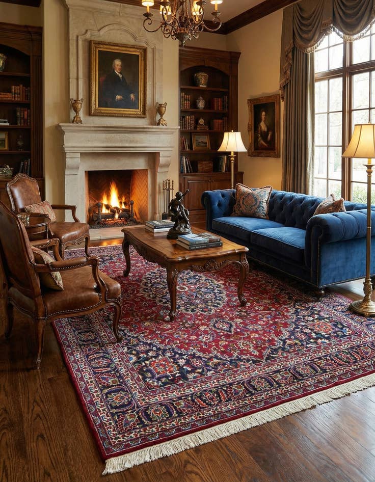 Detail image of 8' x 11' 2  Hand Knotted Mashad Persian Wool Rug