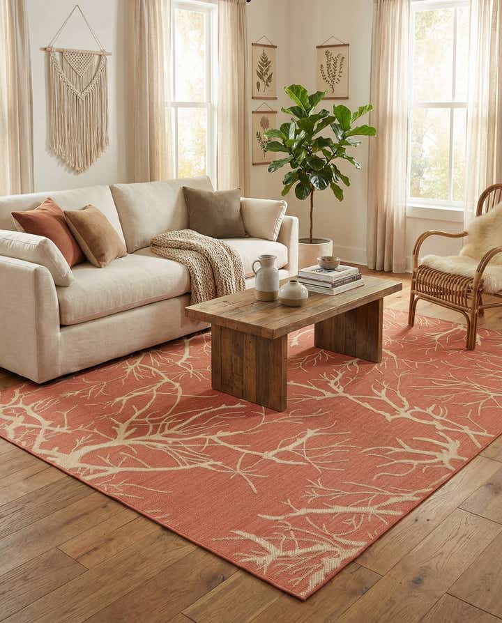 7' x 10' Easy-Clean Botanical Indoor / Outdoor Rug