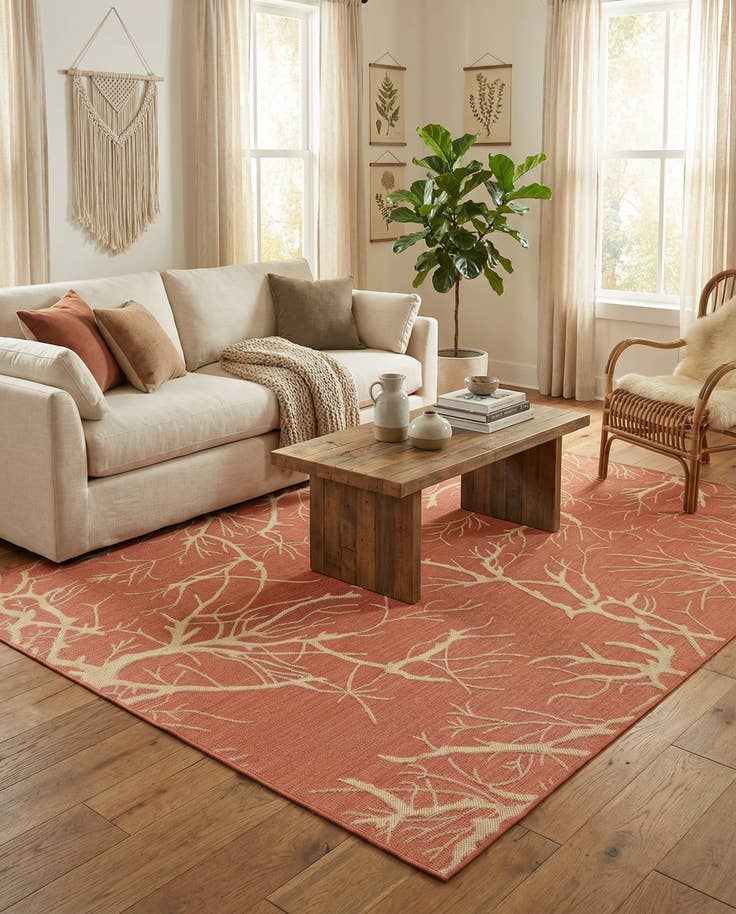 Detail image of 7' x 10' Easy-Clean Botanical Indoor / Outdoor Rug