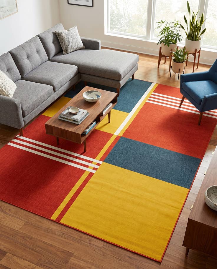 Detail image of 9' x 12' Easy-Clean Modern Indoor / Outdoor Rug