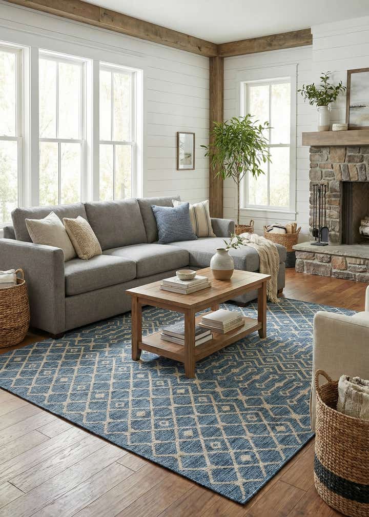 7' 10 x 11' Easy-Clean Trellis Indoor / Outdoor Rug