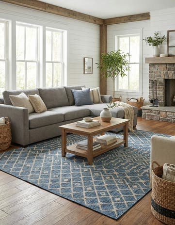 7' 10 x 11' Easy-Clean Lattice Indoor / Outdoor Rug