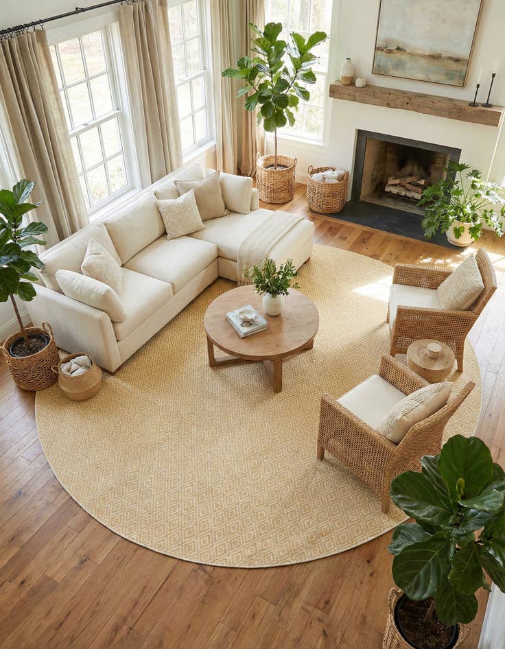 Detail image of 13' x 13' Easy-Clean Jill Zarin Costa Rica Indoor / Outdoor Round Rug