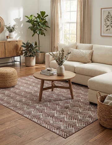Dusty Rose Eco Trellis Rug