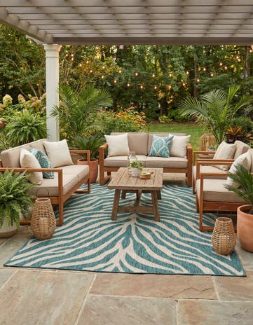 9' x 12' Easy-Clean Safari Indoor / Outdoor Rug