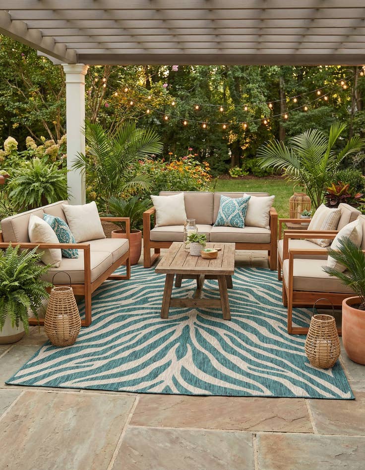 Detail image of 9' x 12' Easy-Clean Safari Indoor / Outdoor Rug