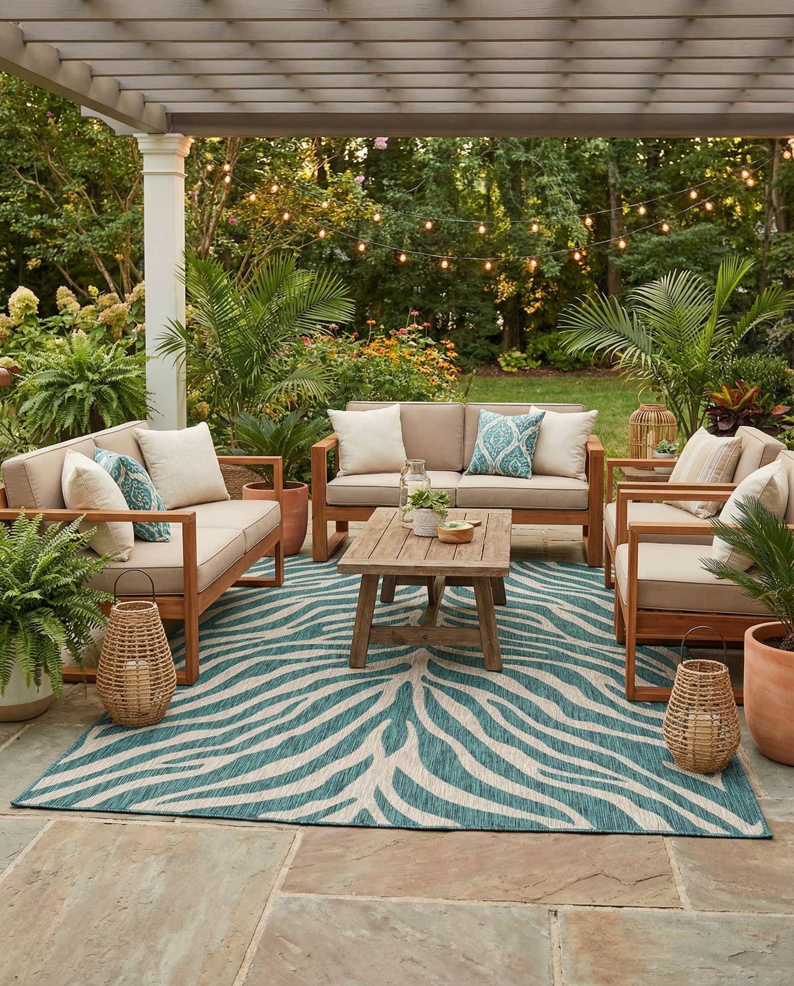 9' x 12' Easy-Clean Safari Indoor / Outdoor Rug