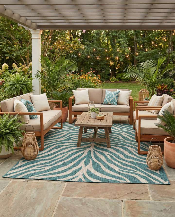 9' x 12' Easy-Clean Safari Indoor / Outdoor Rug
