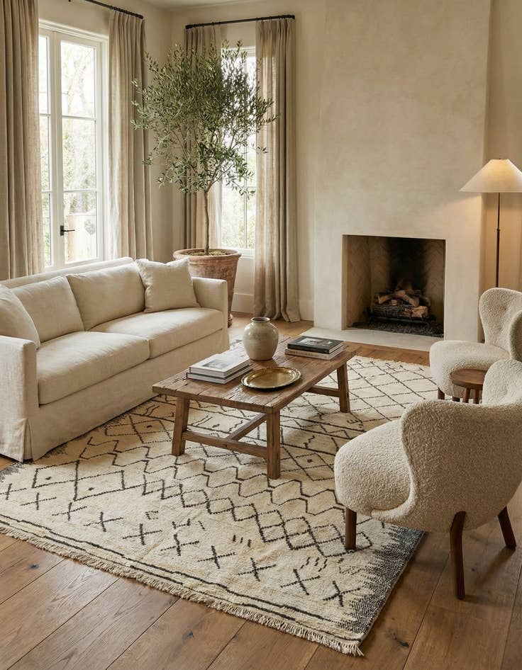 Detail image of 10' x 14' 9  Hand Knotted Moroccan Wool Rug