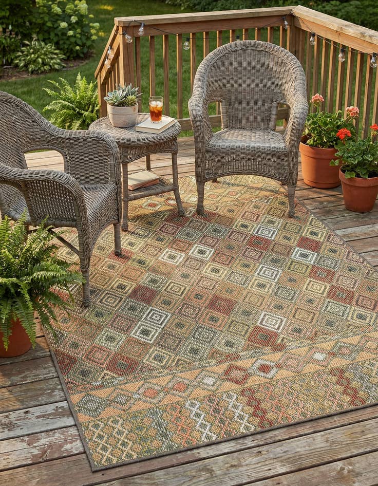 Detail image of 4' x 6'  Washable Baja Indoor / Outdoor Rug