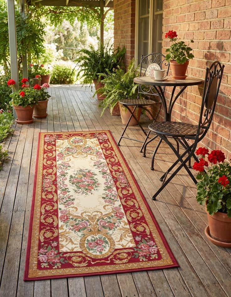 Detail image of 2' x 5'  Washable Traditional Indoor / Outdoor Runner Rug