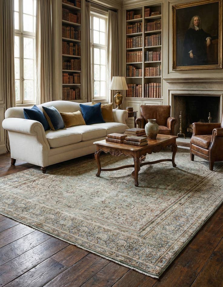 Detail image of 8' 10 x 11' 7 Vintage Royal Wool Rug