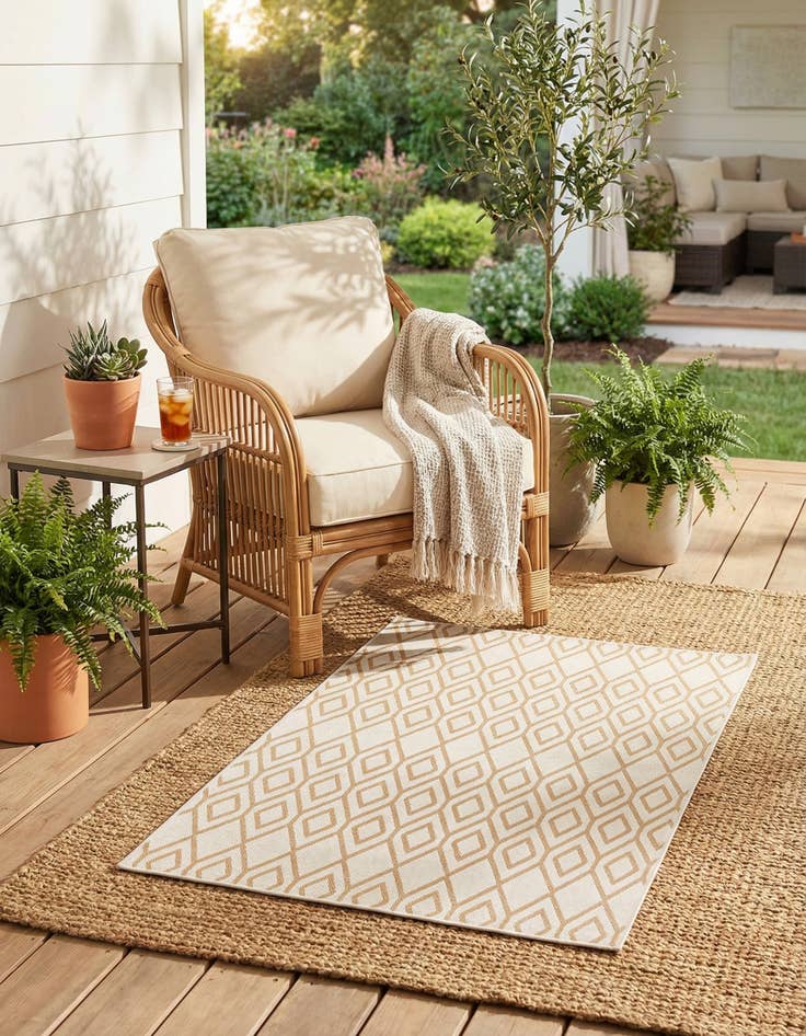 Detail image of 1' 4 x 1' 4  Washable Jill Zarin Turks and Caicos Indoor / Outdoor Sample Rug