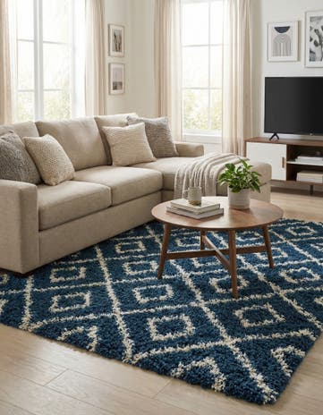 10' x 10' Lattice Shag Square Rug