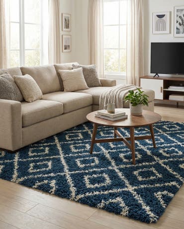  10' x 10' Lattice Shag Square Rug