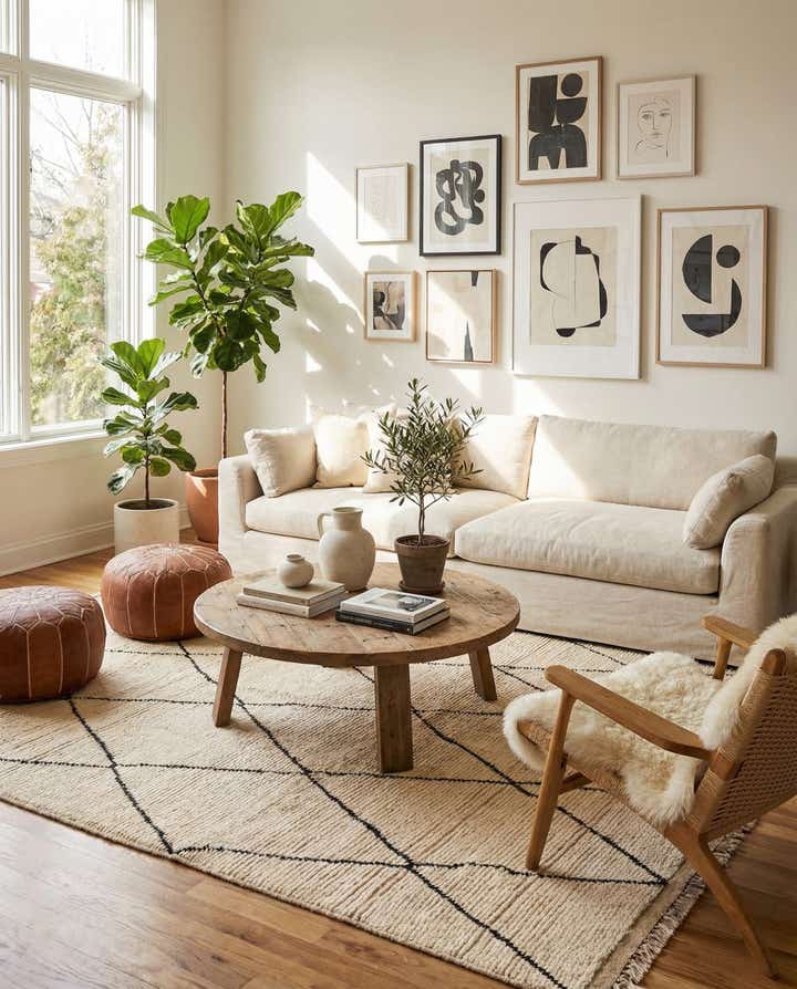 6' 5 x 9' Hand Knotted Moroccan Wool Rug